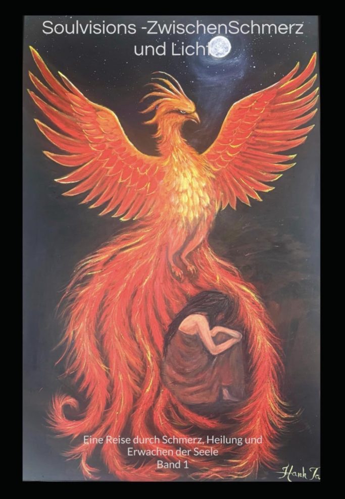 Soulvisions – Zwischen Schmerz und Licht Soulvisions Zwischen Schmerz und Licht Buchcover mit Phönix Symbol